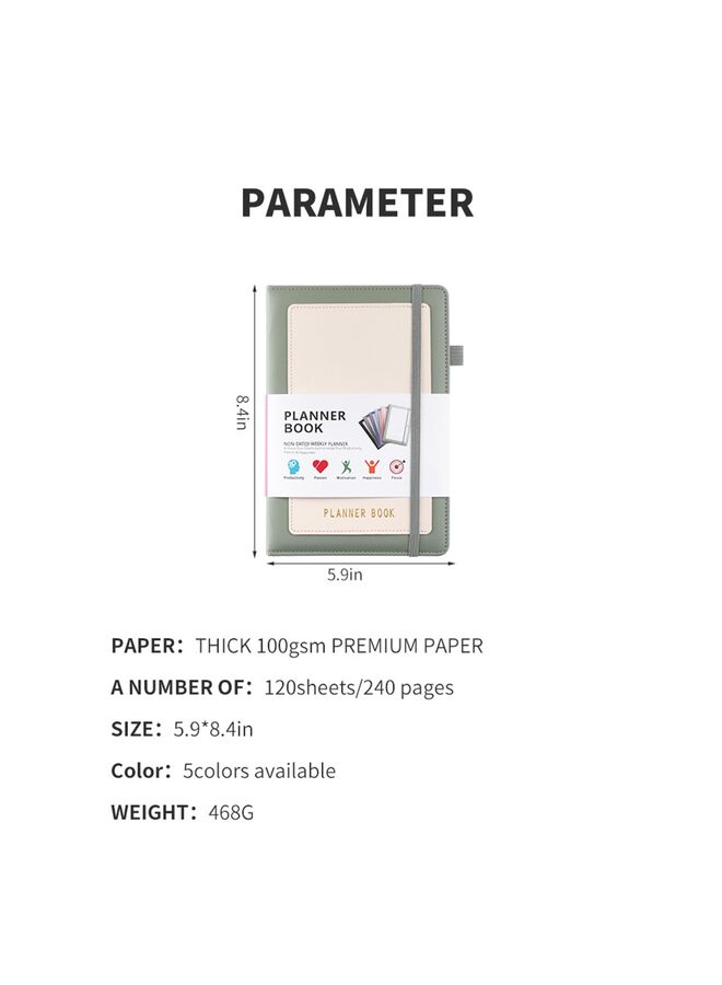 LAMAY Food and Fitness Journal Hardcover Wellness Planner Workout Journal for Women Men to Track Meal and Exercise Count Calories Weight Loss Diet Training Weight Loss Tracker Undated Home an - Image 2